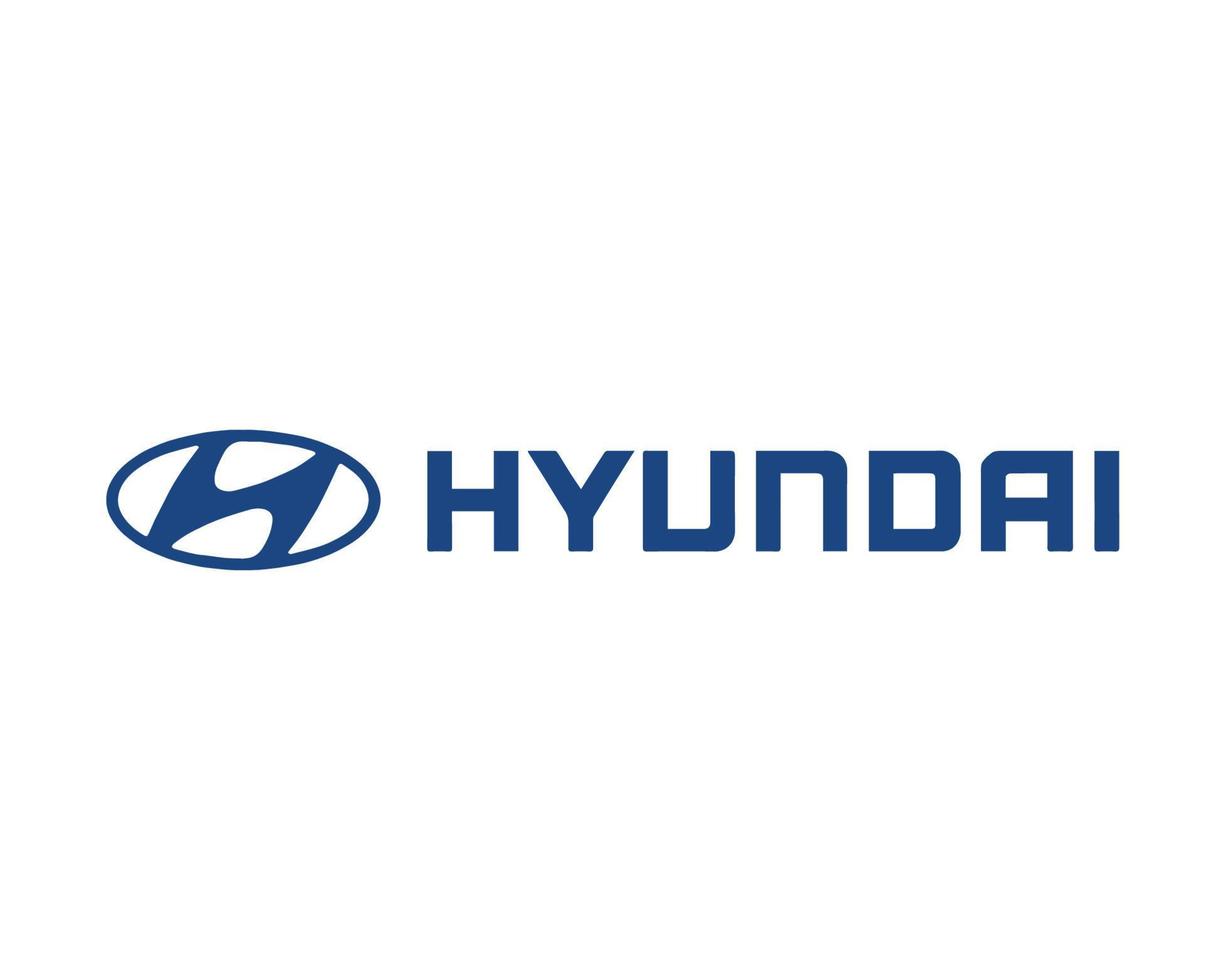 hyundai marque logo voiture symbole avec Nom bleu conception Sud coréen voiture vecteur illustration