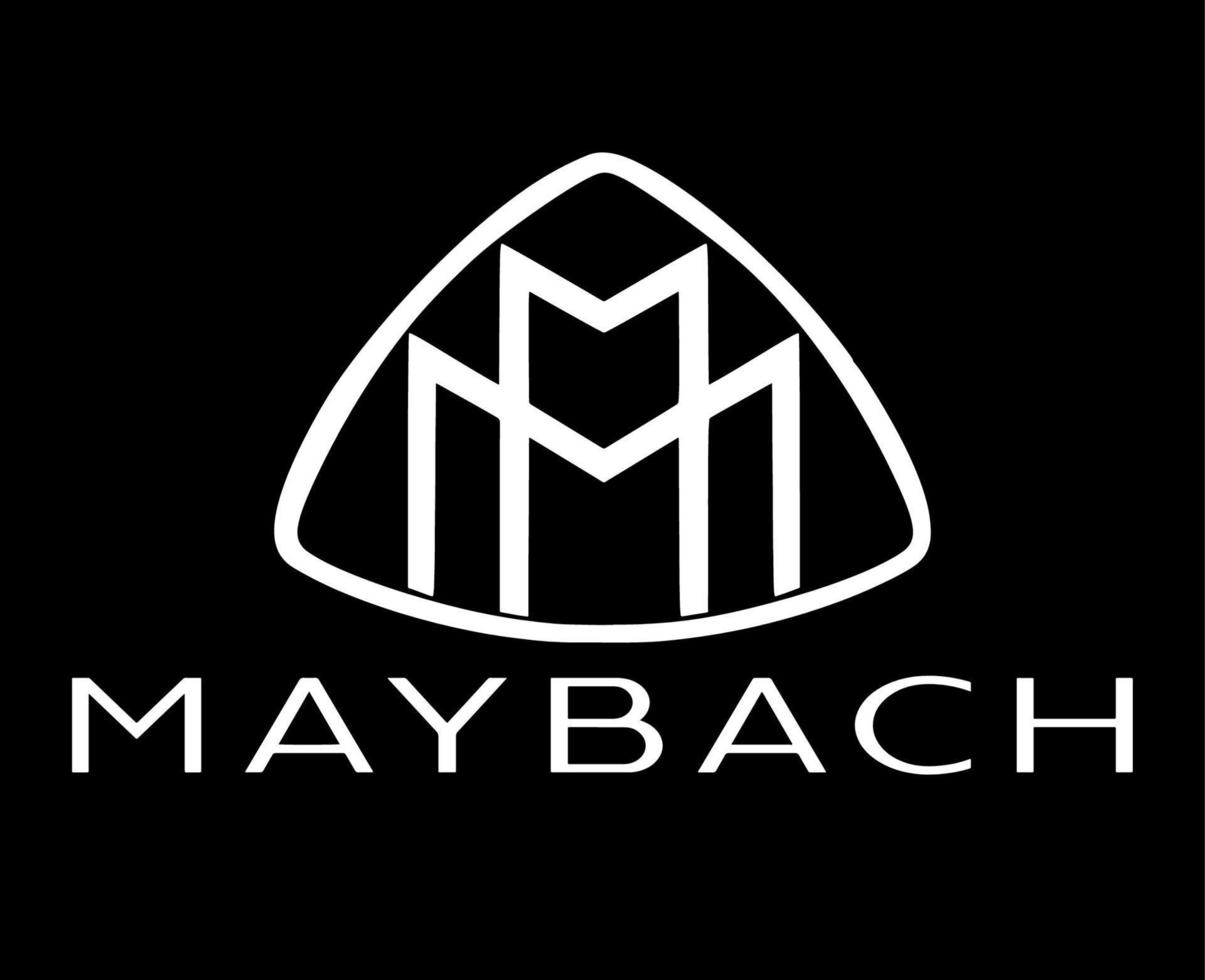 maybach marque logo voiture symbole avec Nom blanc conception allemand voiture vecteur illustration avec noir Contexte