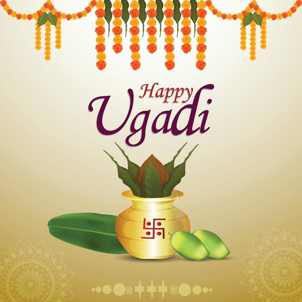 carte de voeux créative gudi padwa vecteur