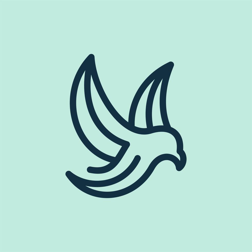 mouche oiseau ligne simplicité illustration Créatif logo vecteur