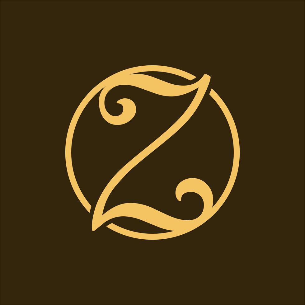 cercle lettre z luxe Créatif logo conception vecteur