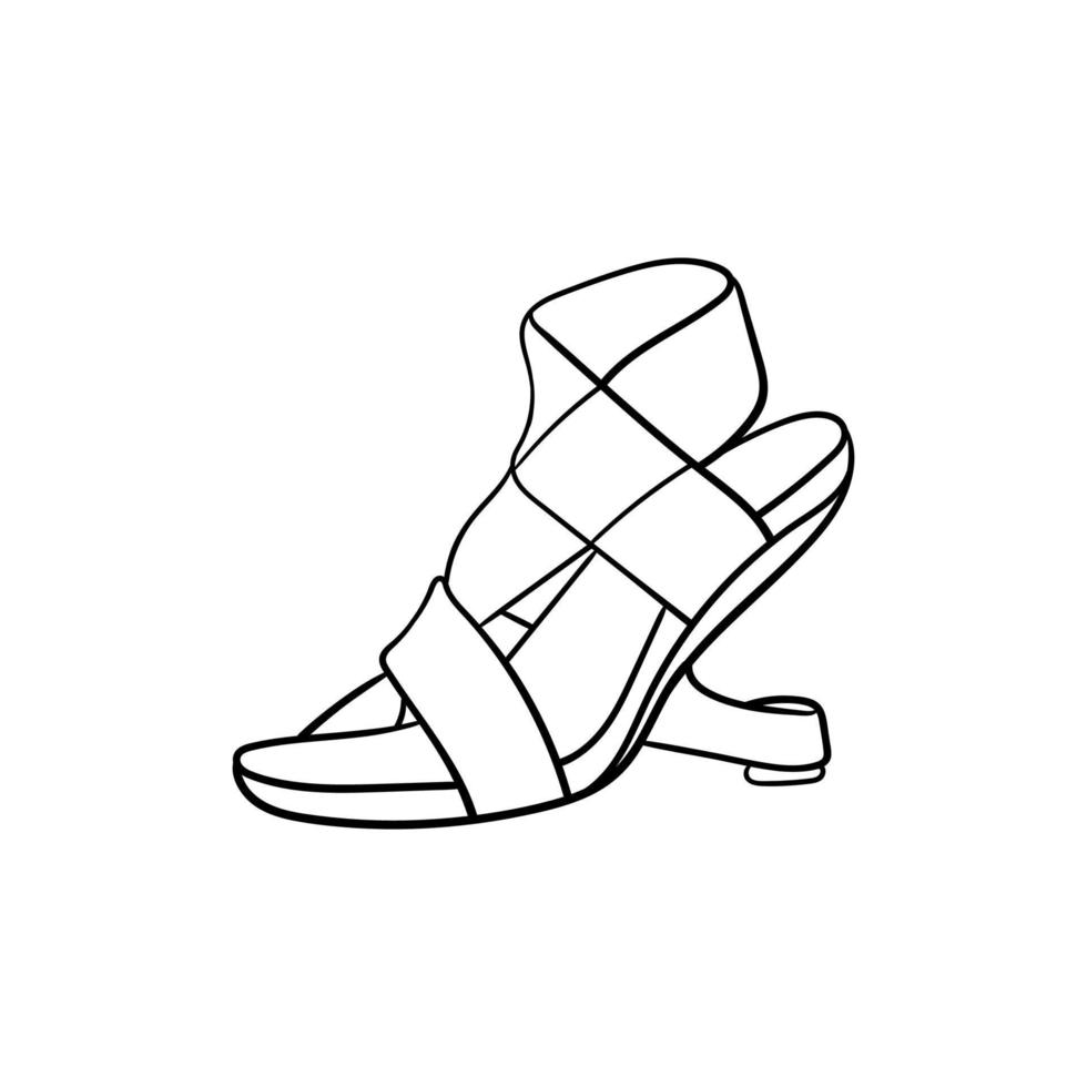 haute talons des chaussures femme ligne art conception vecteur