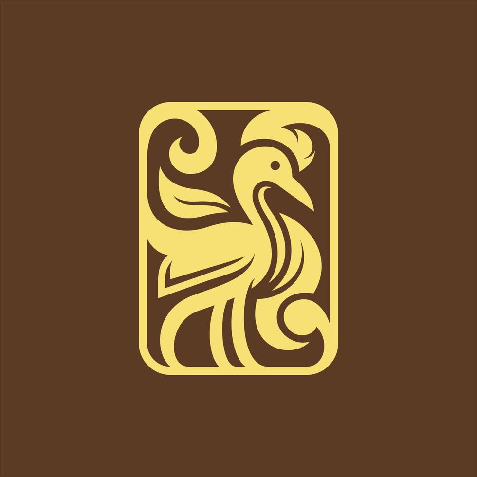 cigogne permanent ornement luxe Créatif logo vecteur