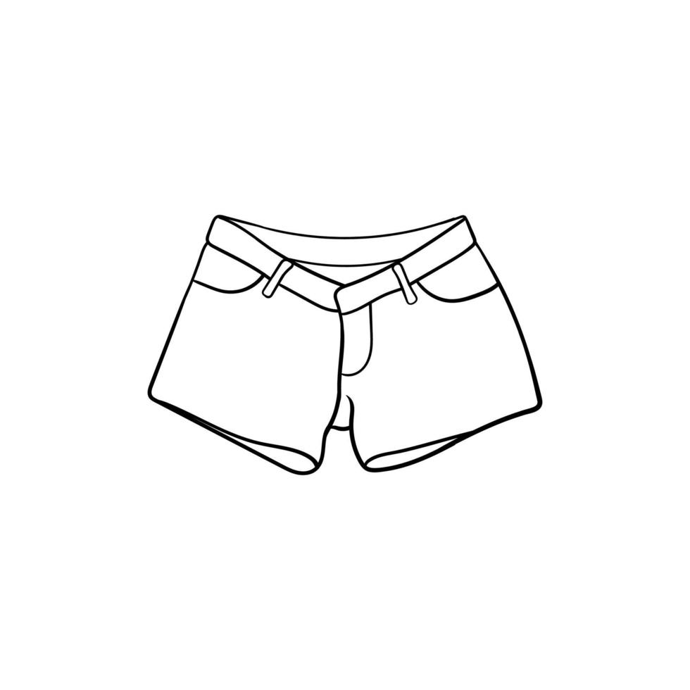 court un pantalon vêtements ligne illustration conception vecteur