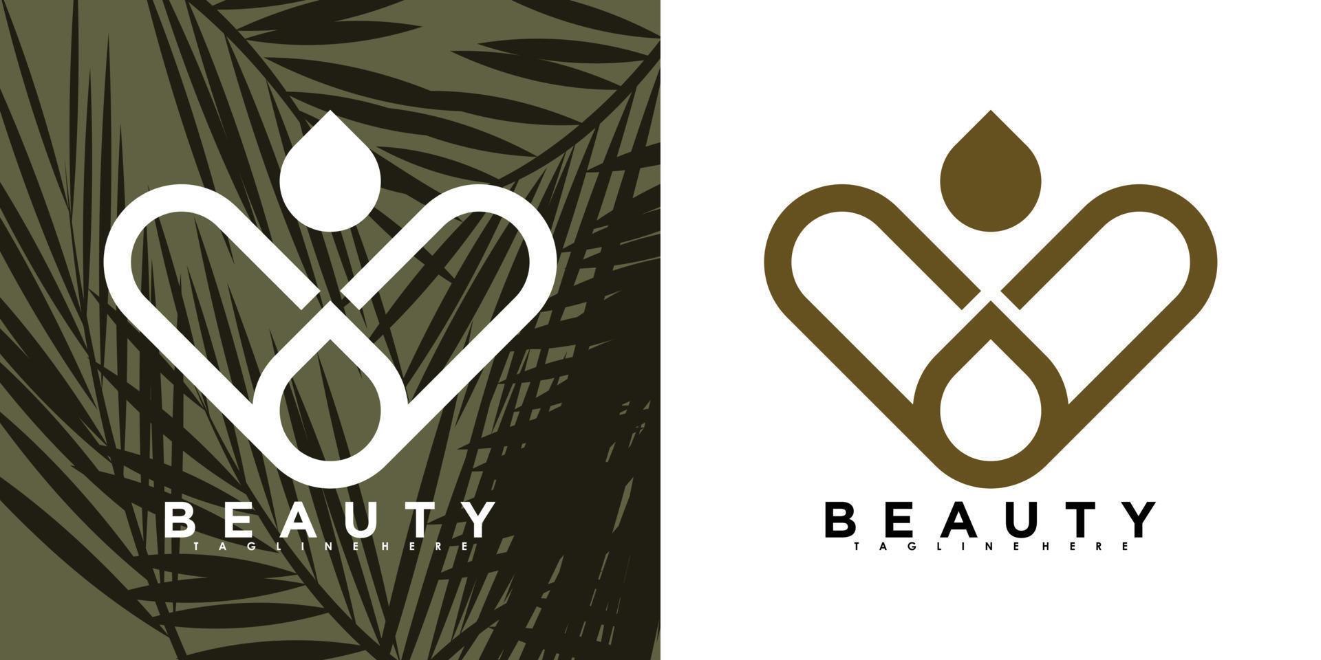 beauté et spa logo avec pente concept vecteur