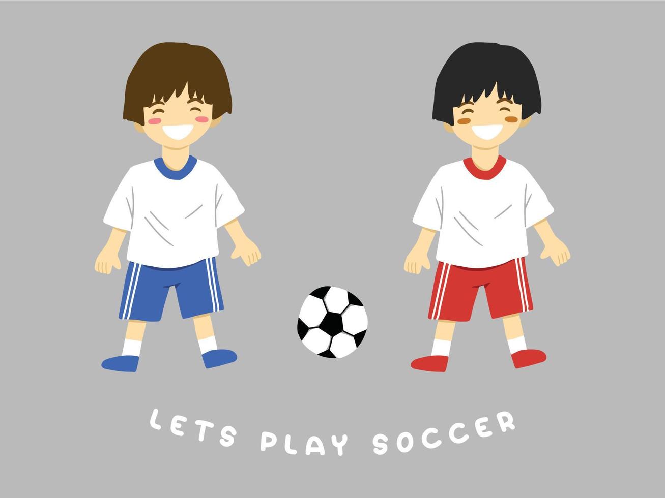 laisse jouer football. vecteur illustration de des gamins en jouant football dans l'eau Couleur style