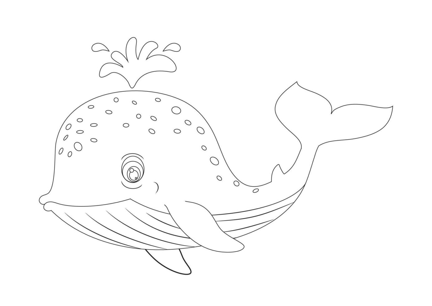 noir et blanc baleine clipart vecteur. coloration page de dessin animé personnage vecteur