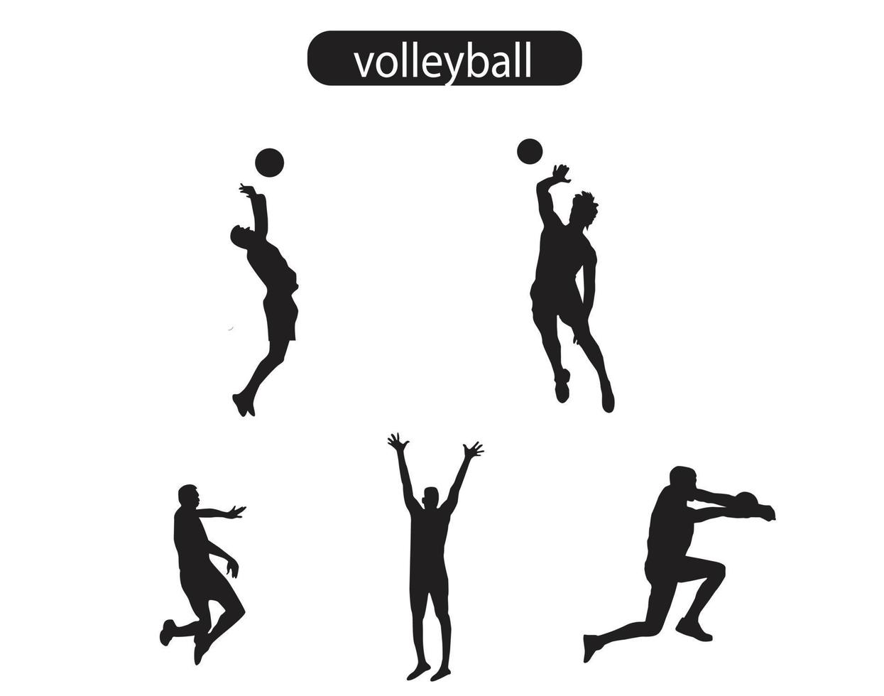 volley-ball joueurs silhouette icône vecteur illustration