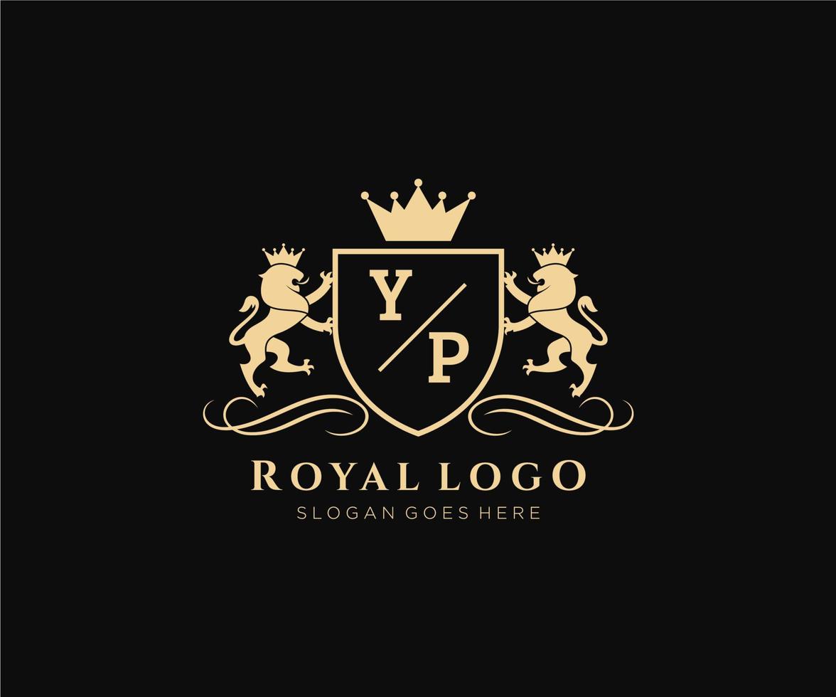 initiale oui lettre Lion Royal luxe héraldique, crête logo modèle dans vecteur art pour restaurant, royalties, boutique, café, hôtel, héraldique, bijoux, mode et autre vecteur illustration.