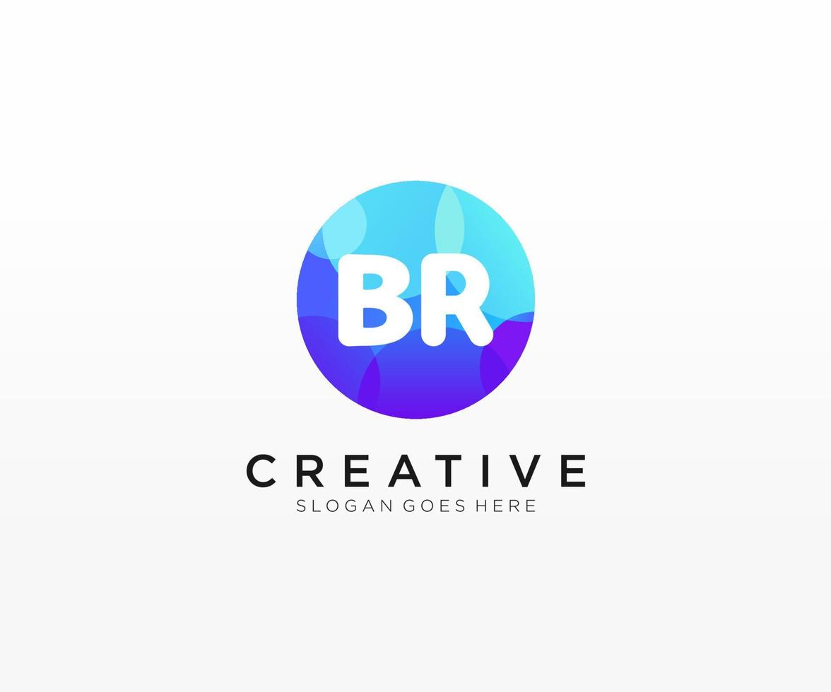 br initiale logo avec coloré cercle modèle vecteur. vecteur