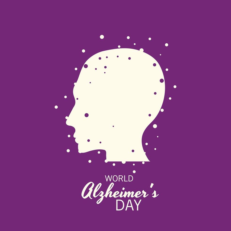illustration vectorielle d'une bannière pour la journée mondiale de la maladie d'Alzheimer. vecteur
