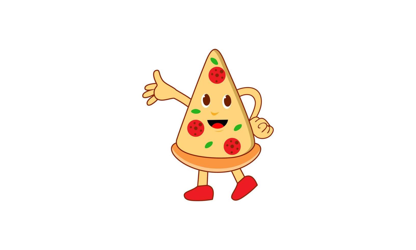 Pizza dans rétro dessin animé style illustration vecteur