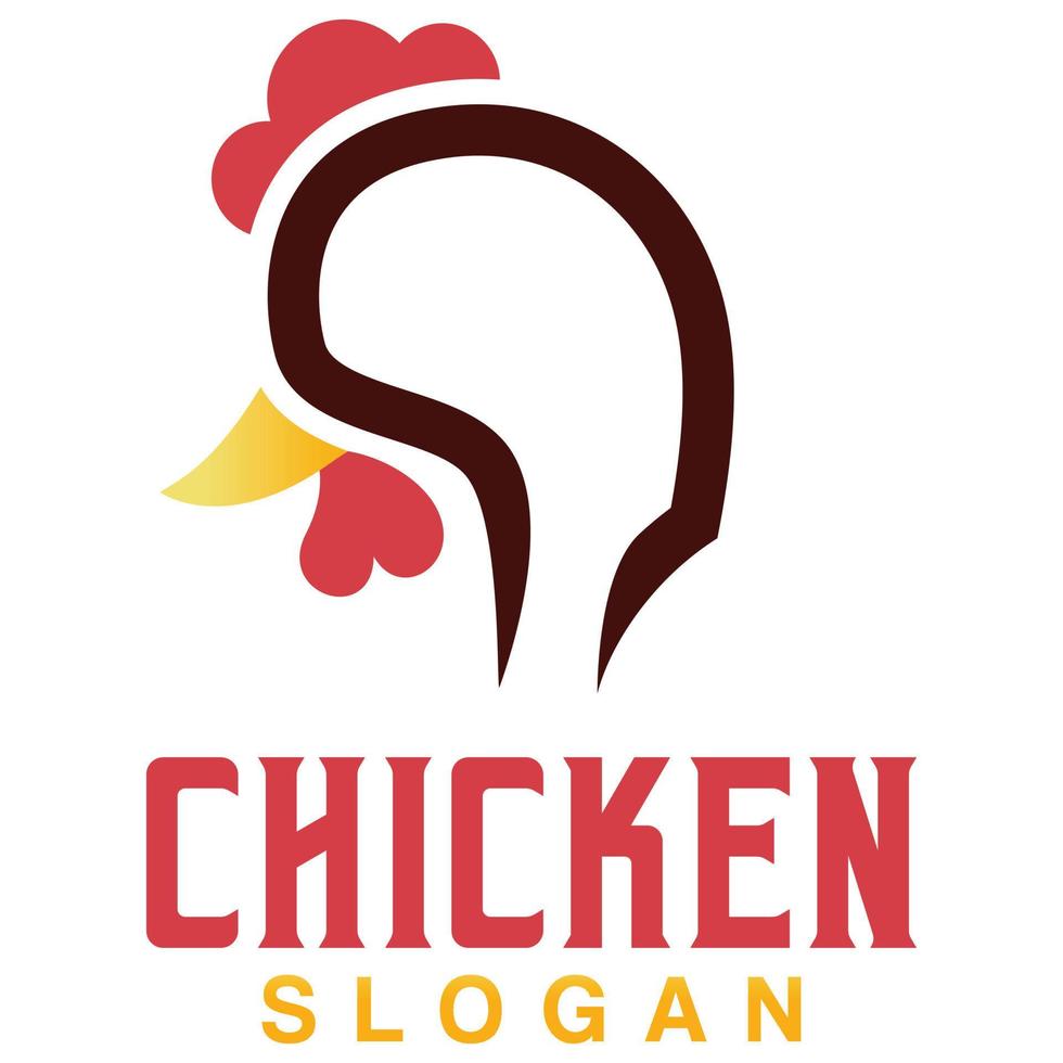 Créatif abstrait poulet tête contour silhouette logo conception. moderne Facile minimaliste rétro ancien dessin animé mascotte personnage logo vecteur icône illustration modèle pour cultiver, restaurant, étiquette