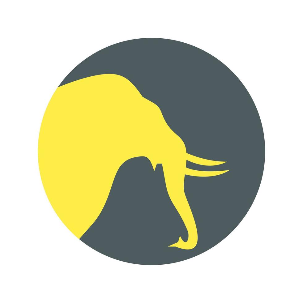 vecteur illustration de une silhouette un l'éléphant tête dans une cercle logo conception modèle