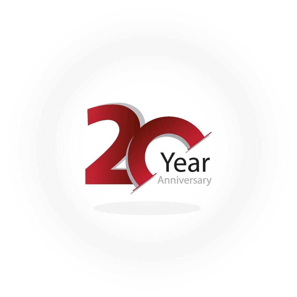20 ans anniversaire logo vector illustration de conception de modèle
