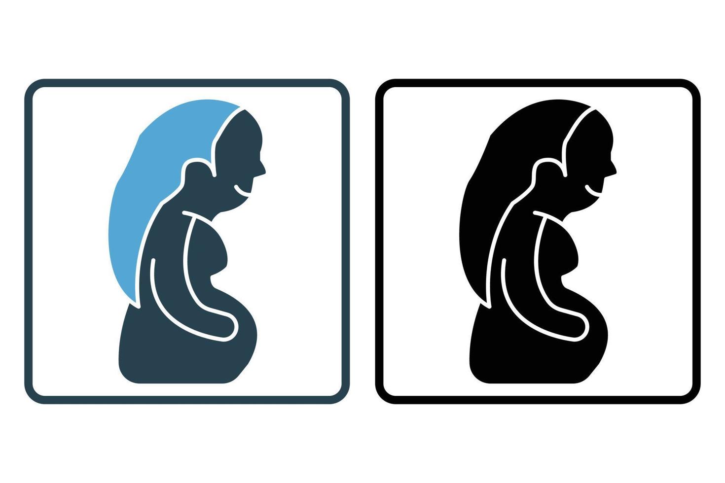 Enceinte icône illustration. icône en relation à bébé se soucier. solide icône style. Facile vecteur conception modifiable