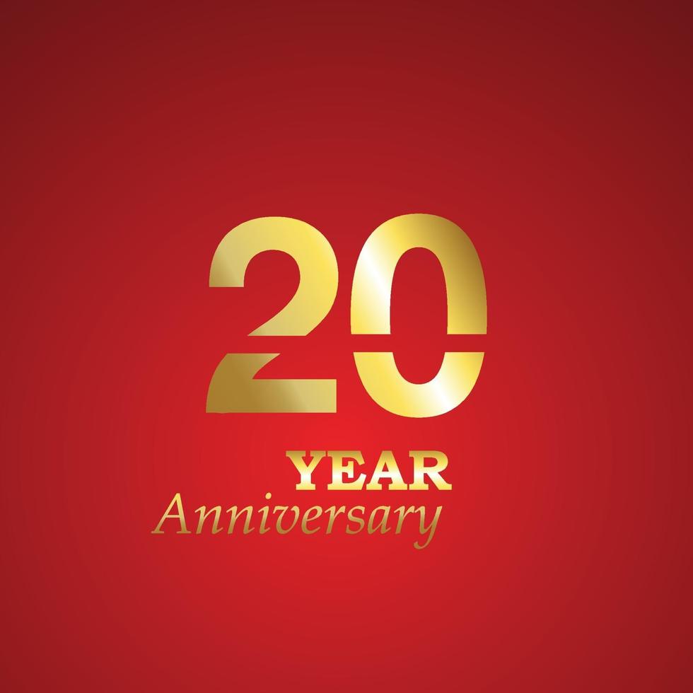 20 ans anniversaire logo vector illustration de conception de modèle