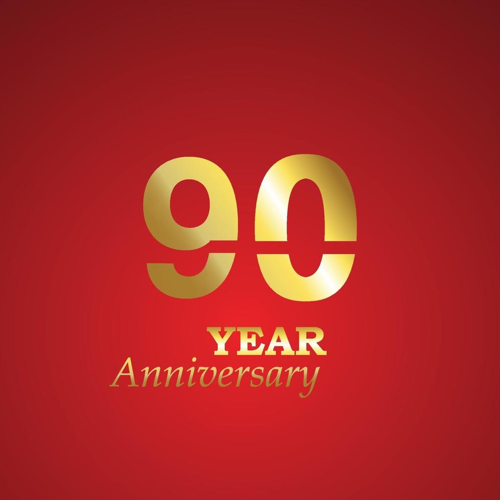 90 ans anniversaire logo vector illustration de conception de modèle