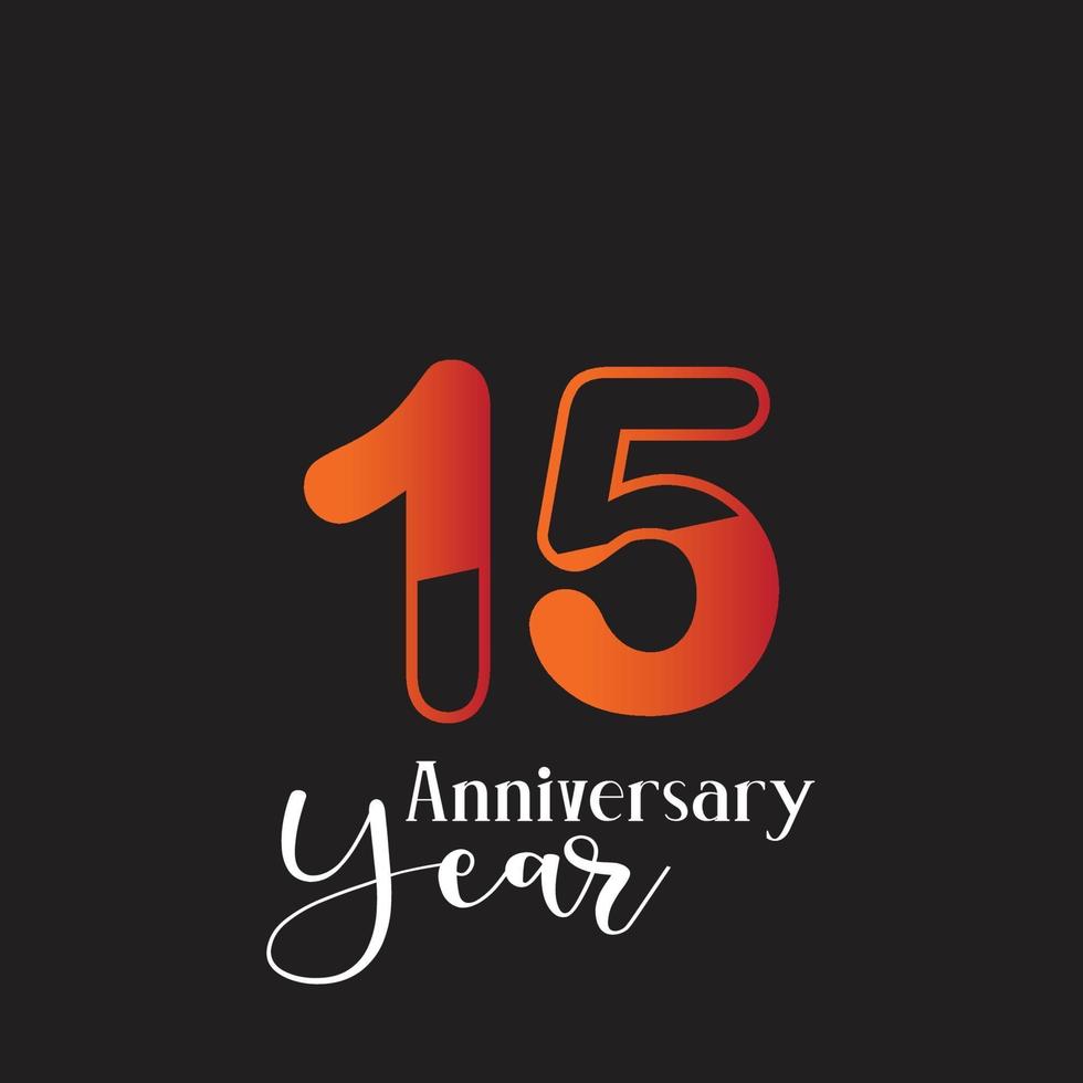 anniversaire logo vector illustration de conception de modèle orange et noir