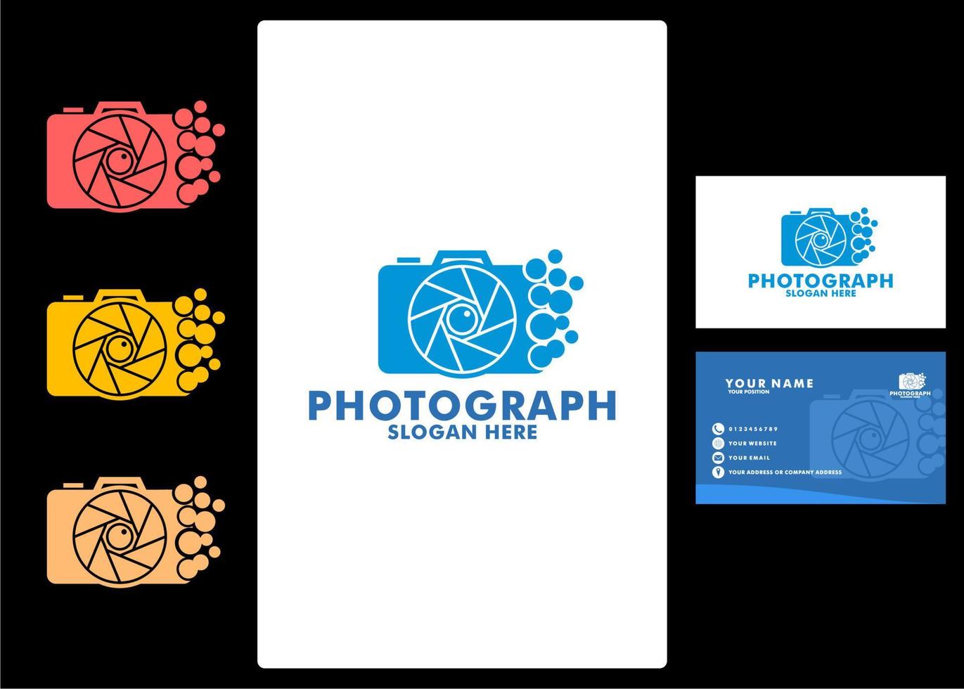 caméra ou la photographie logo et affaires carte conception modèle vecteur