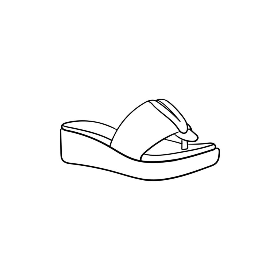 femme des sandales ligne illustration Créatif conception vecteur