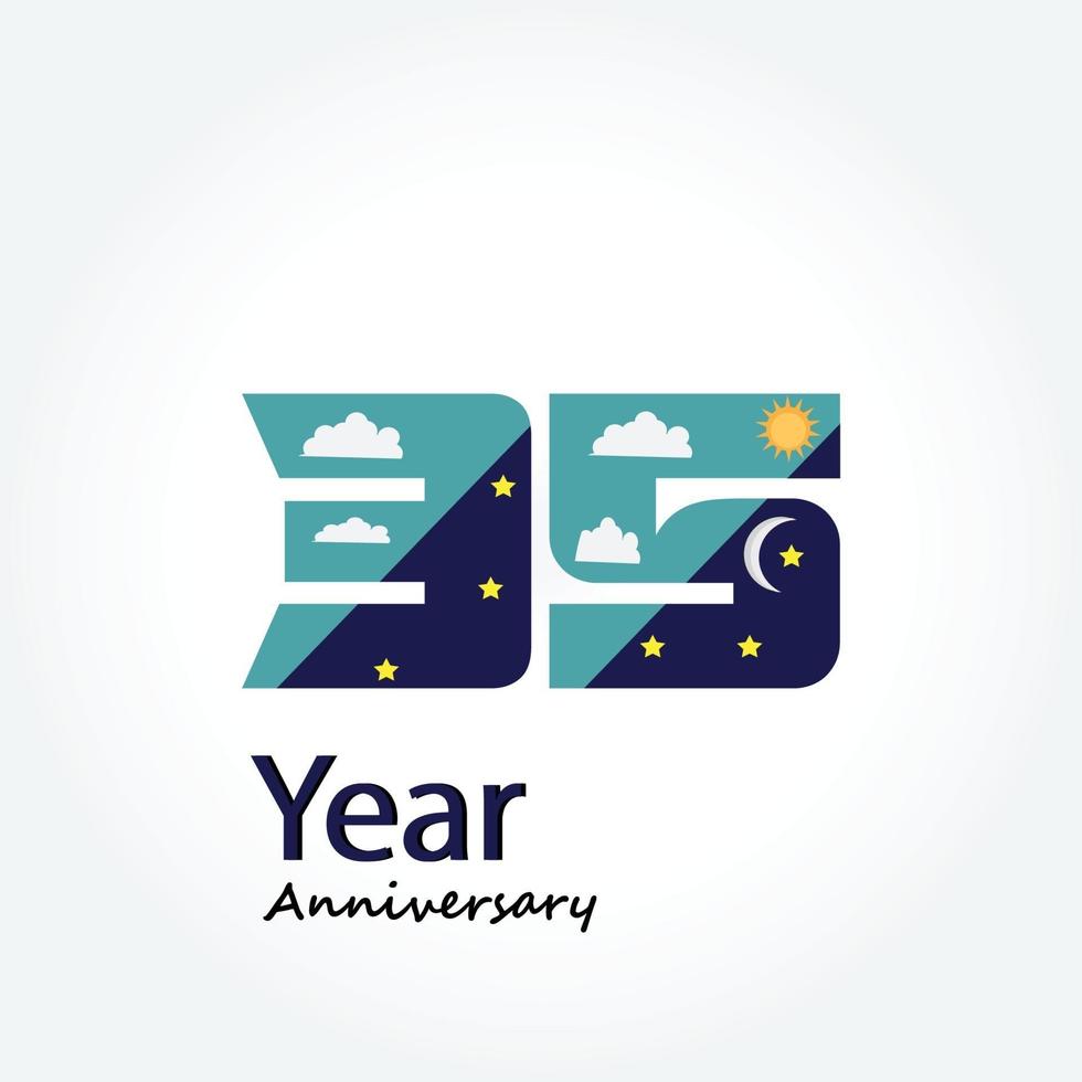 année anniversaire logo vector modèle illustration de conception bleu et blanc