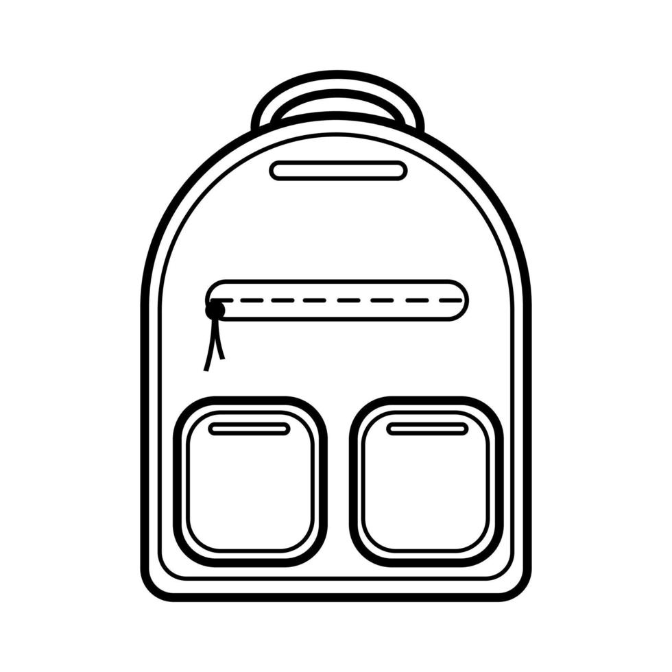 école sac à dos avec deux les poches, Facile linéaire icône isolé sur blanc Contexte. des biens pour école. éducation. retour à école vecteur