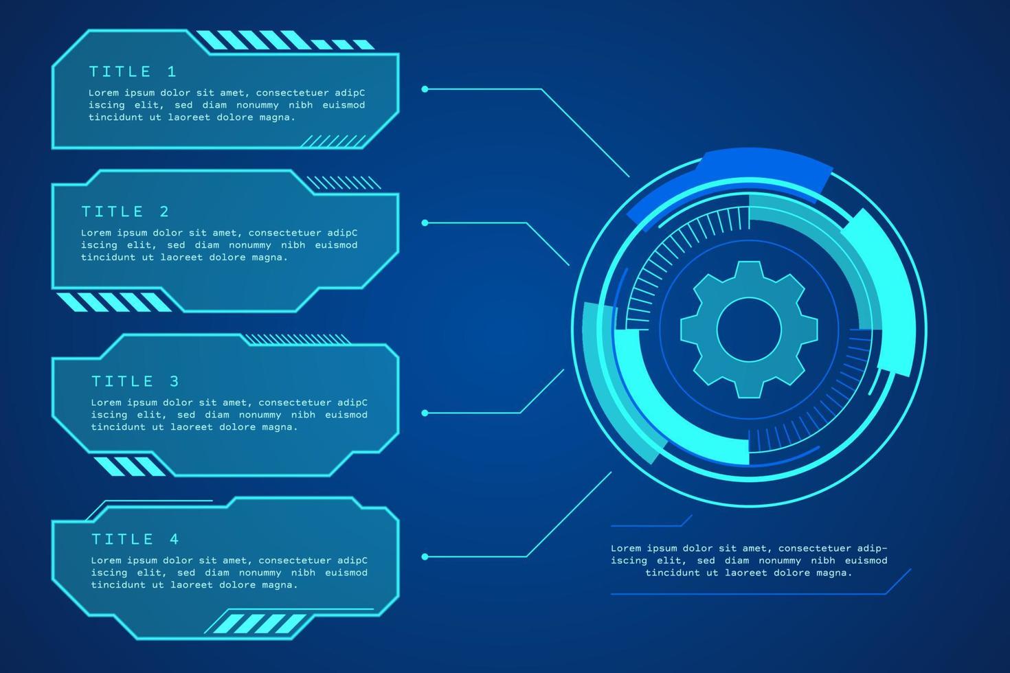 futuriste numérique interface graphique éléments vecteur