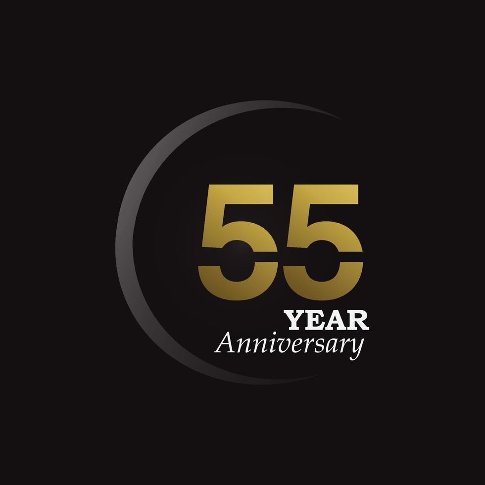 anniversaire logo vector illustration de conception de modèle or et noir