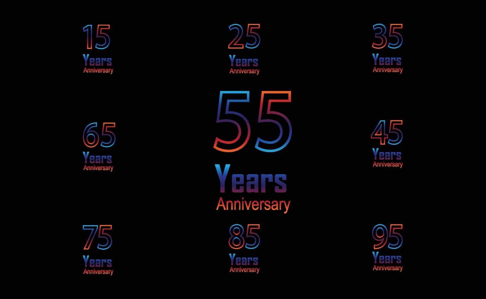 année anniversaire logo vecteur modèle conception illustration arc en ciel