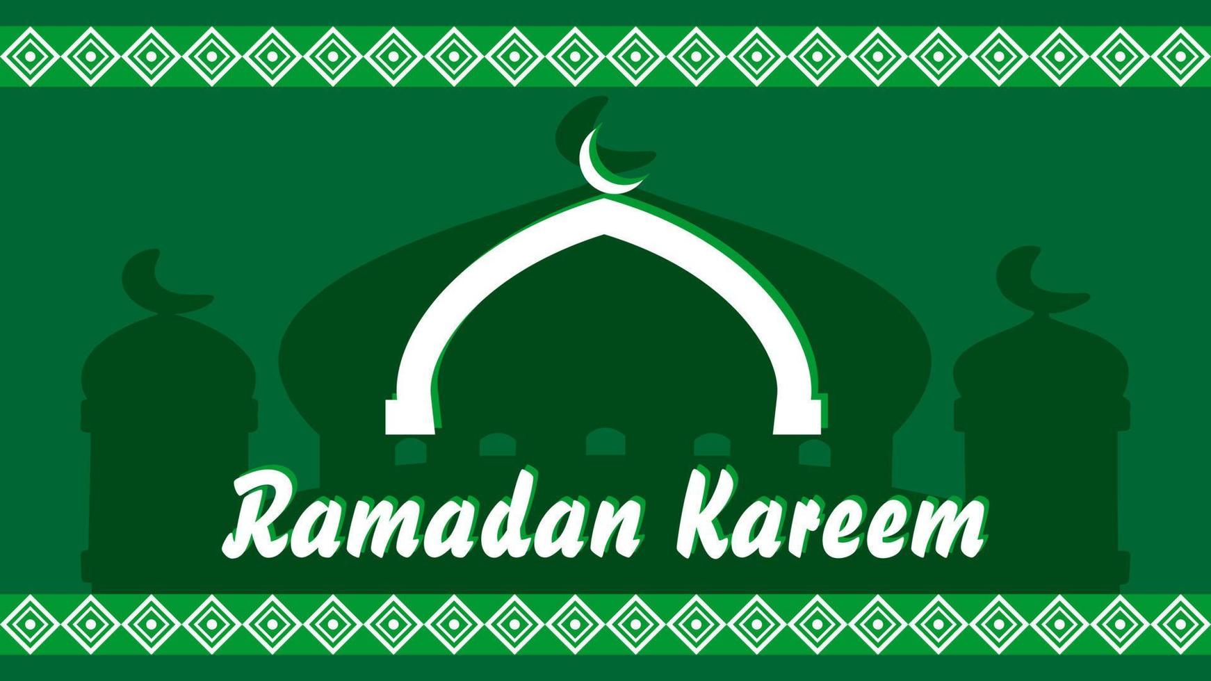 vert Ramadan kareem Contexte avec mosquée modèle conception vecteur