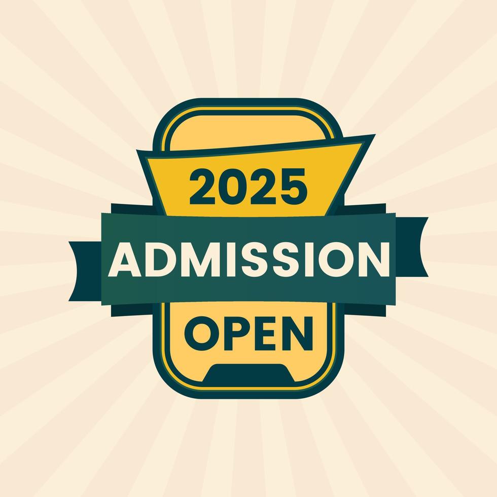 2025 admission ouvert bannière vecteur