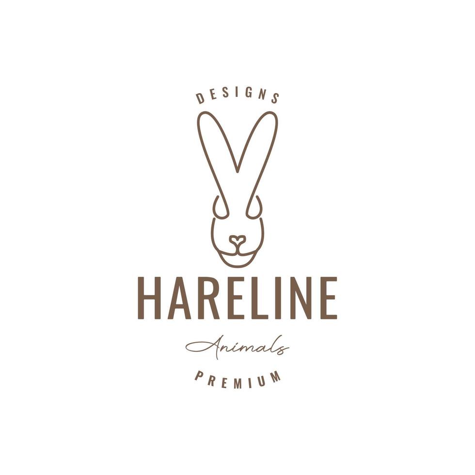 animal Pâques animaux domestiques lapin lièvre longue oreilles ligne art minimaliste logo conception vecteur icône