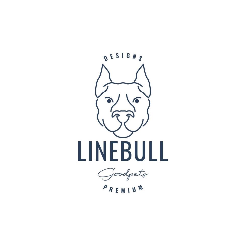 animal tête animaux domestiques ami chien taureau ligne art minimal logo conception vecteur