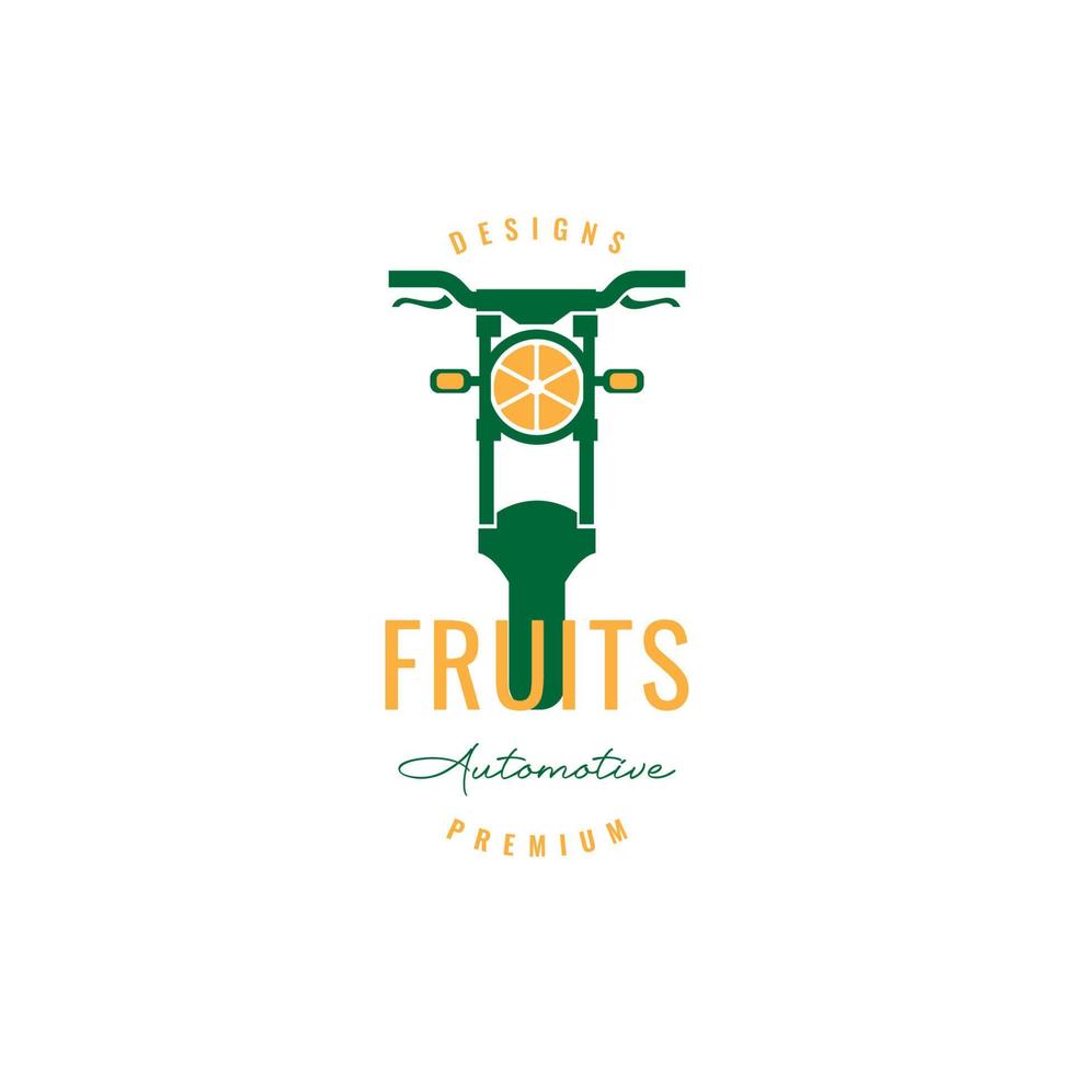 moto tête lampe fruit Orange Frais logo conception vecteur icône illustration