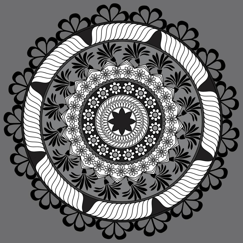 motif floral circulaire en forme de mandala, ornement décoratif en style oriental, fond de conception de mandala ornemental Vecteur gratuit