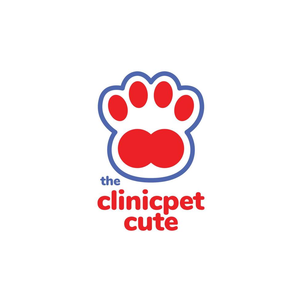 patte pied animaux domestiques amoureux chien chat se soucier santé clinique moderne logo conception icône vecteur illustration