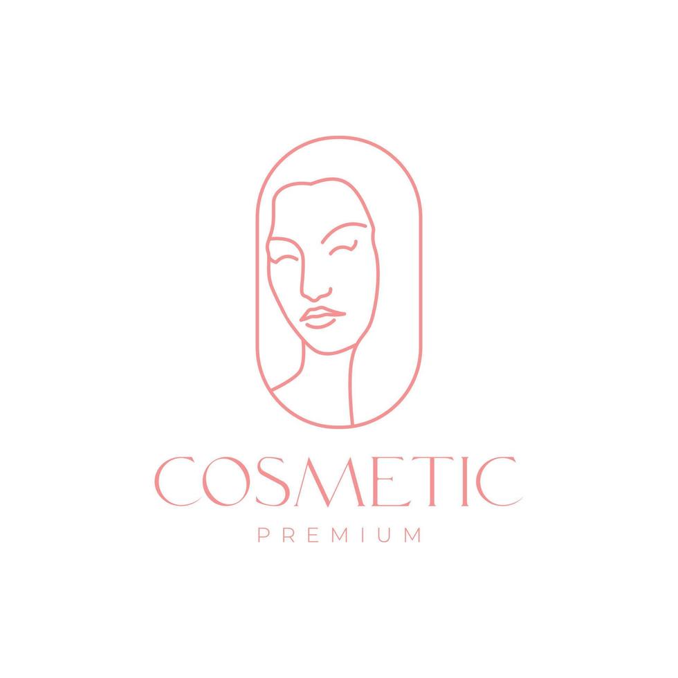 gens beauté femmes visage cheveux se soucier peau traitement ligne minimaliste moderne nettoyer logo conception vecteur