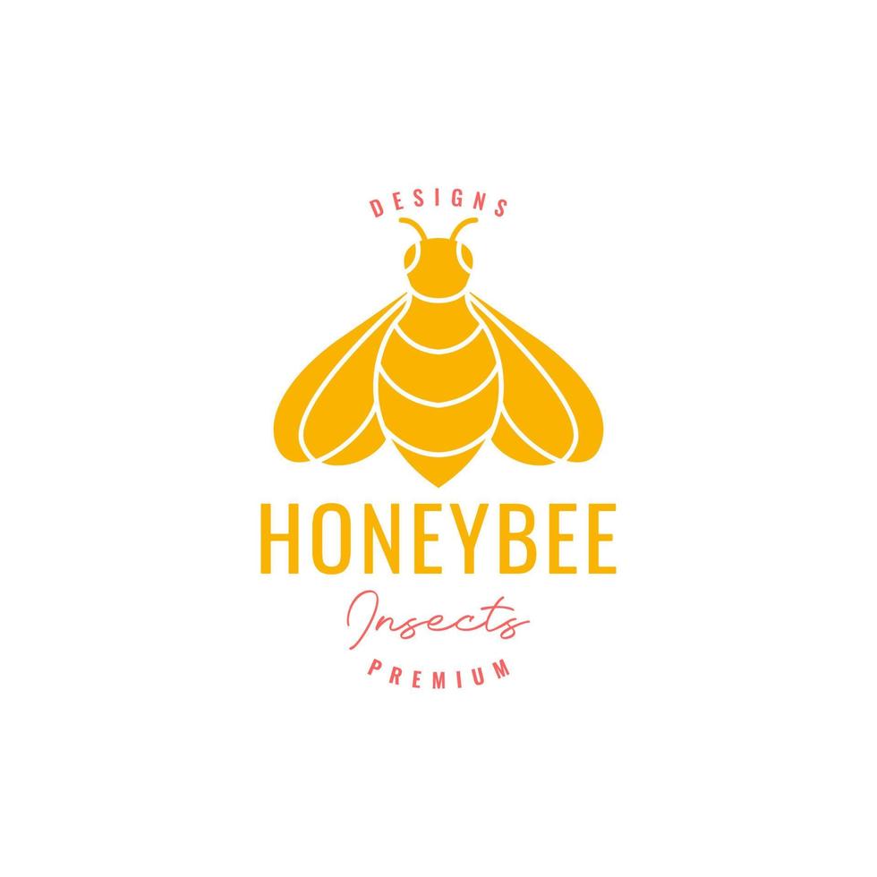 animal insecte bourdonner les abeilles mon chéri graisse reine branché coloré logo conception vecteur icône