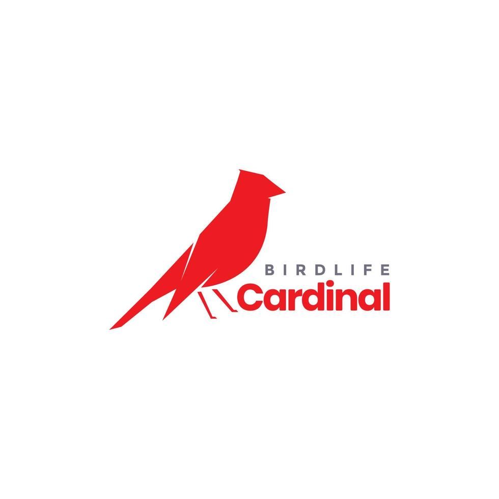 rouge oiseau peu cardinal isolé moderne endémique la graine nourriture logo conception vecteur icône illustration