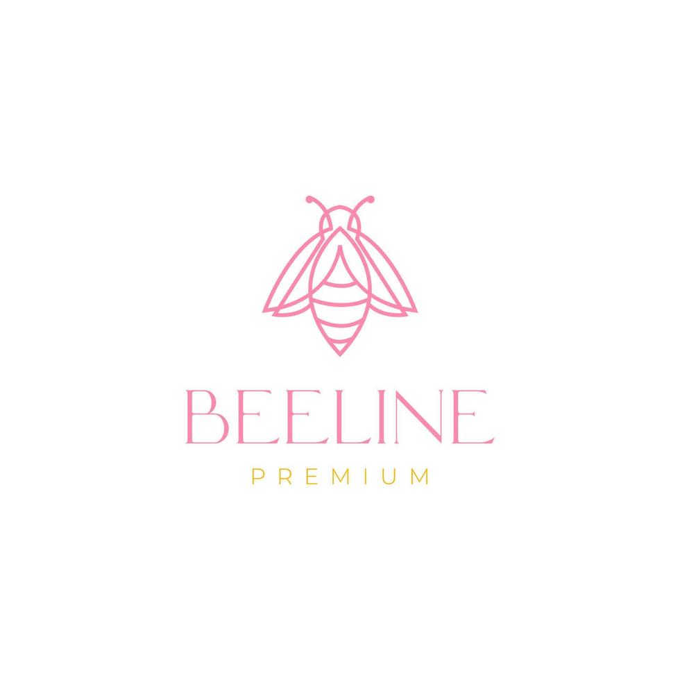mon chéri abeille insecte en volant bulle abeille ligne ailes minimaliste logo conception vecteur icône illustration