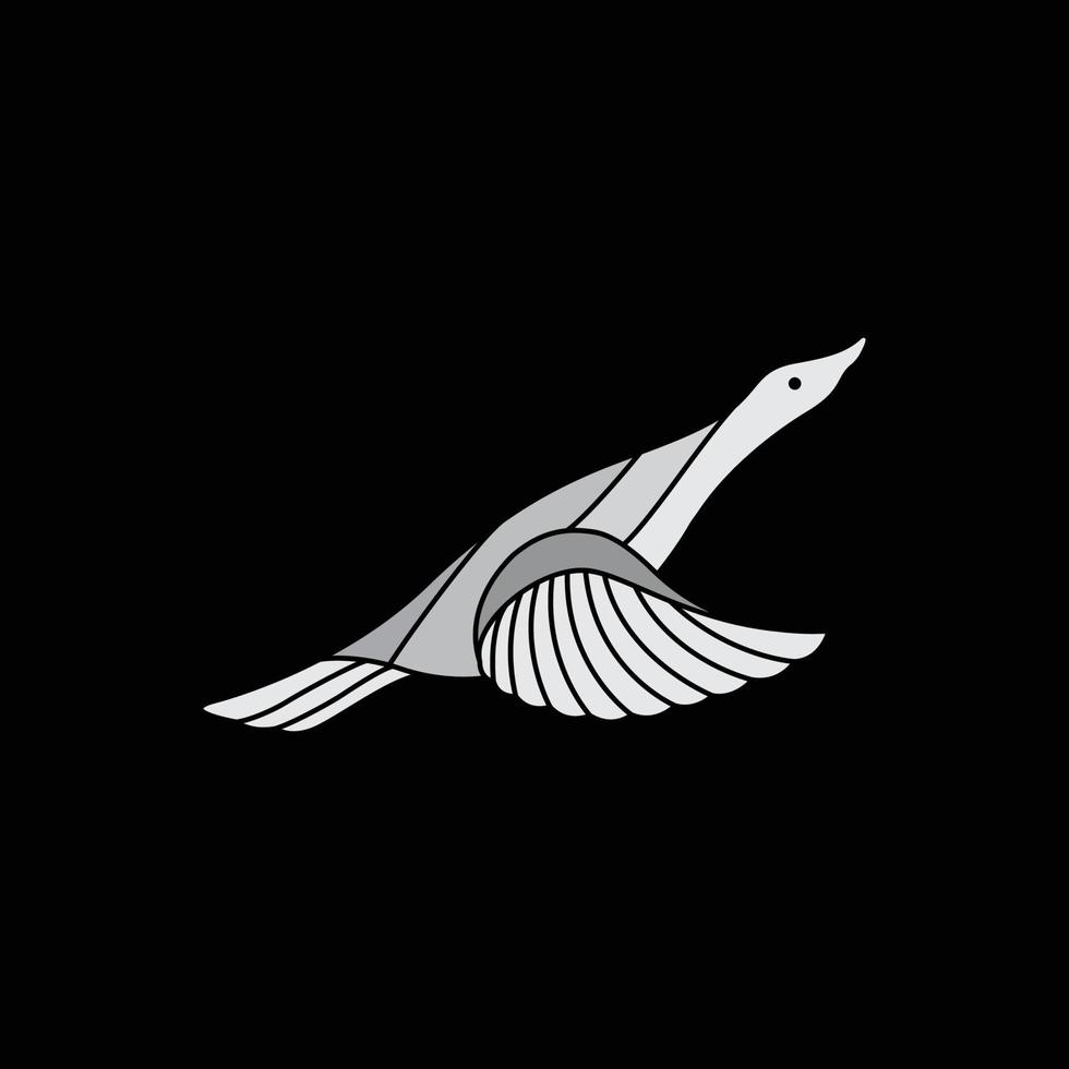 en volant OIE cygne coloré blanc moderne plat logo conception vecteur