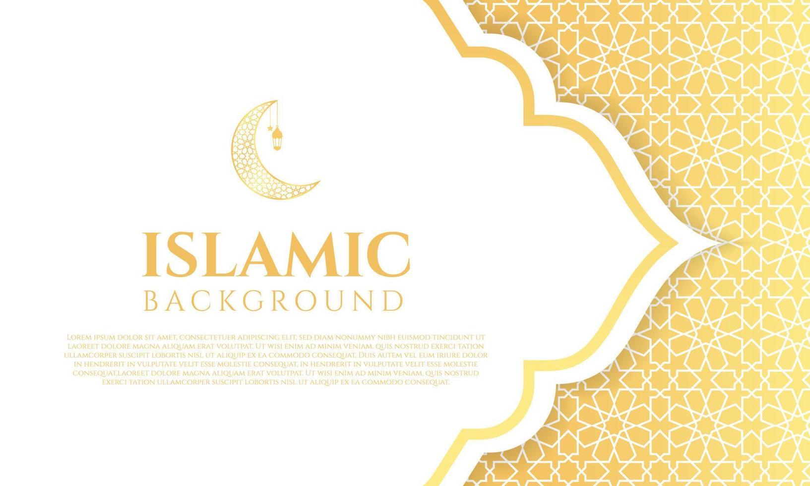 islamique Contexte pour Ramadan. luxe d'or abstrait blanc Contexte. modèle pour bannière, salutation carte, affiche, La publicité vecteur