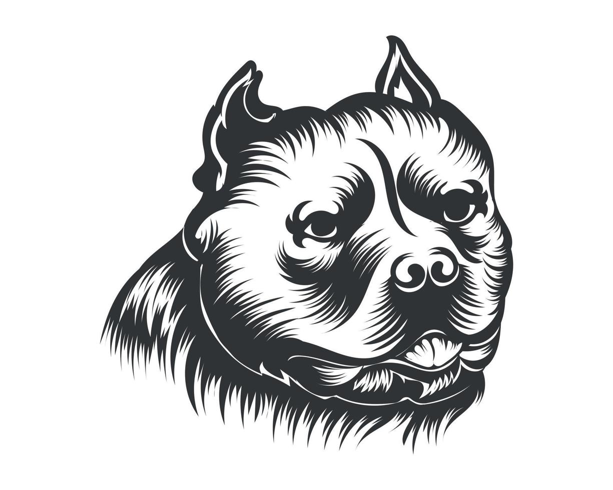 américain brute chien vecteur illustration, brute chien vecteur noir sur blanc Contexte