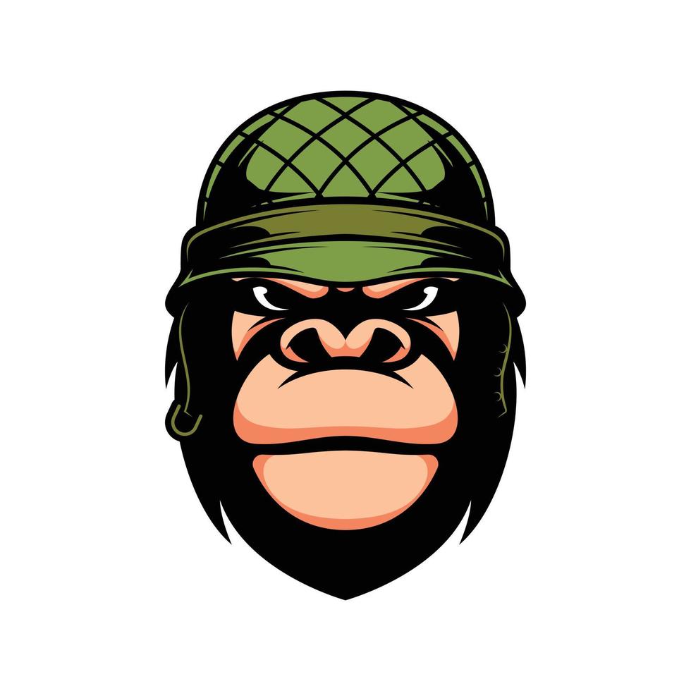 gorille soldat mascotte logo conception vecteur