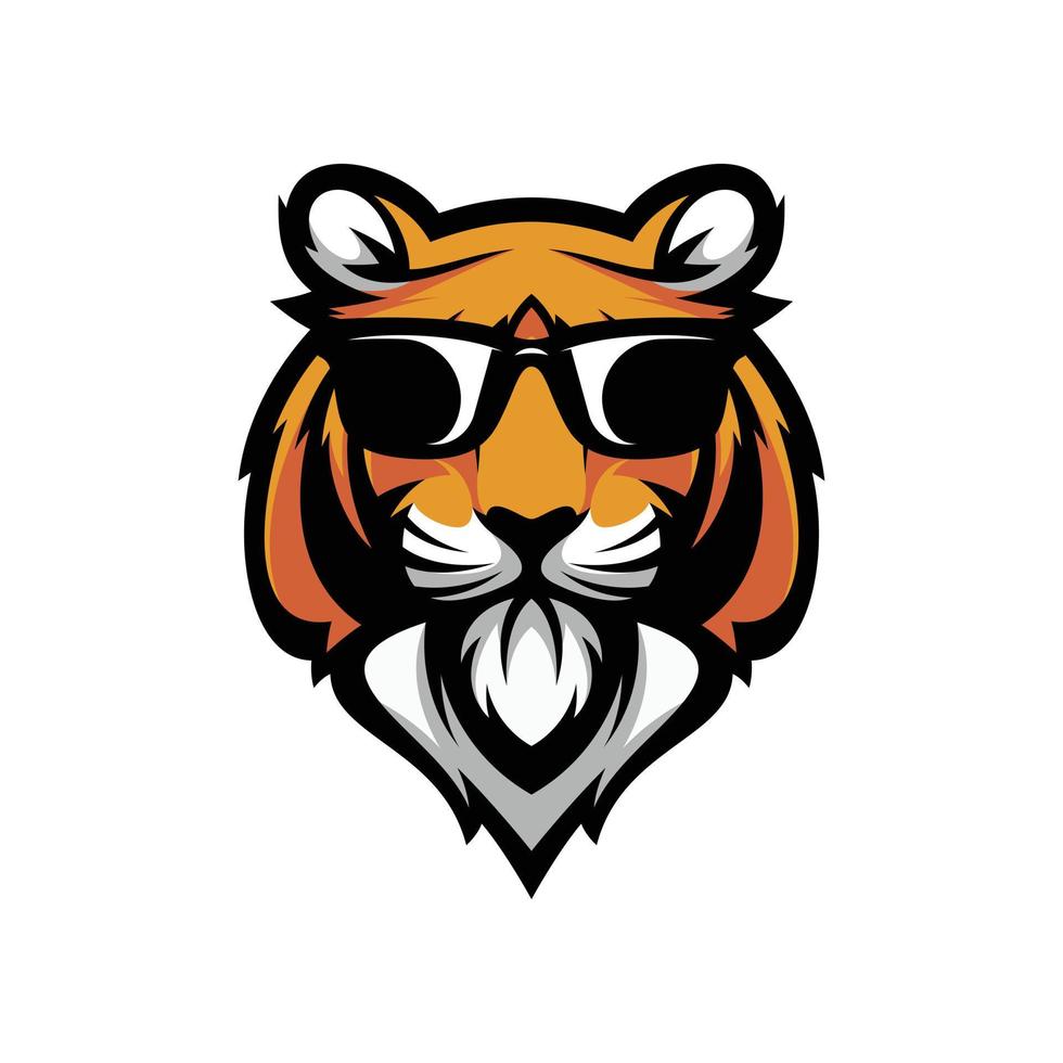 tigre lunettes de soleil mascotte logo conception vecteur