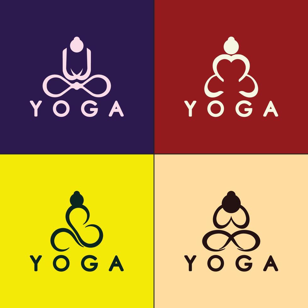 Facile yoga logo icône vecteur conception modèle