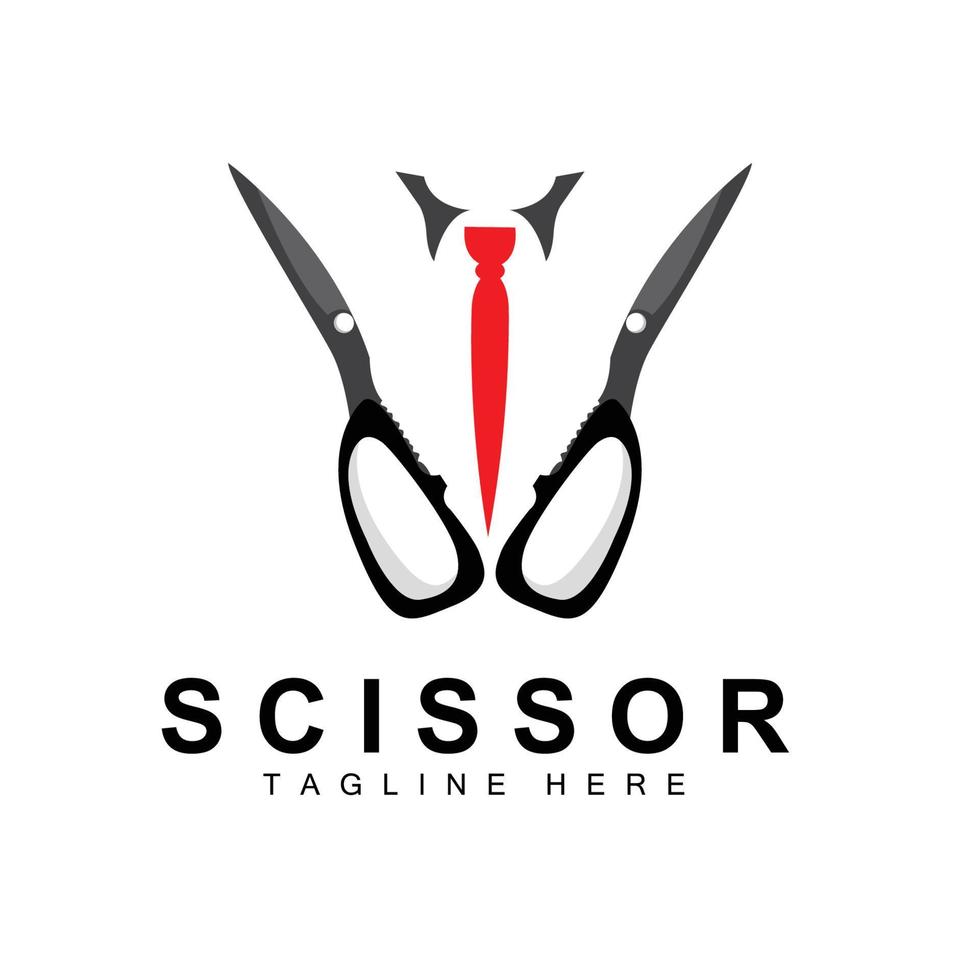 création de logo de ciseaux, vecteur de rasoir de salon de coiffure, illustration de marque de ciseaux de babershop