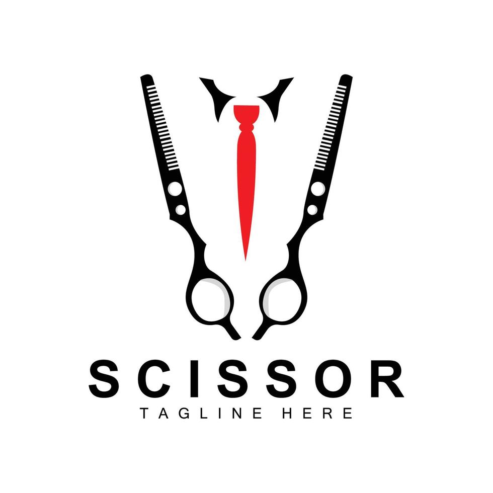 création de logo de ciseaux, vecteur de rasoir de salon de coiffure, illustration de marque de ciseaux de babershop