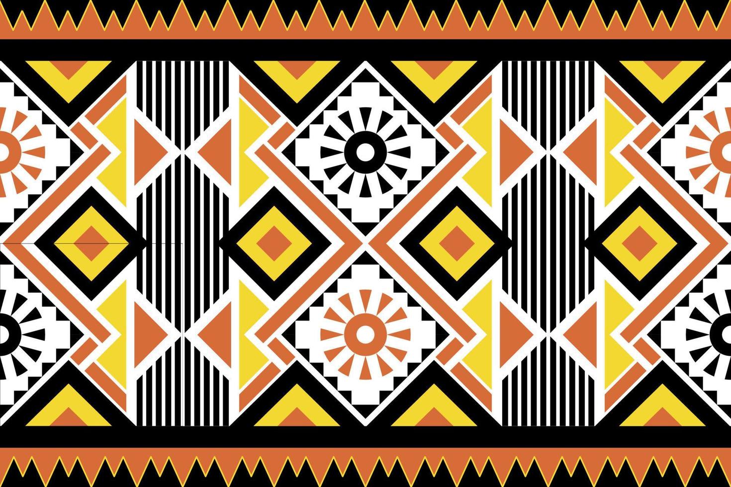 motif harmonieux ethnique géométrique coloré pour le papier peint, l'arrière-plan, le tissu, le rideau, le tapis, les vêtements et l'emballage. vecteur